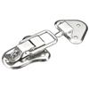 Chiusura Monacor MZF-6045.chiusura per coperchi, valigette, casse e contenitori di trasporto di ogni genere, Colore nichel, acciaio 1mm
.